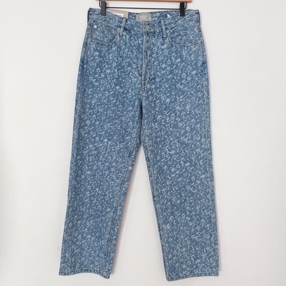 Everlane Painterly strokes size 29 super high rise straight leg jean NWT